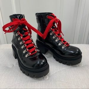 Jeffrey Campbell Czech Patent Leather Combat Boot